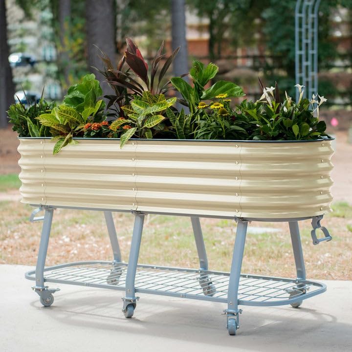 Miniatura 2 de Vego garden Cama de jardín elevada de 2 x 6 pies con patas y sistema de células de absorción, perfecta para jardinería de verduras, hierbas y flores