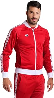 Arena Men's Team Relax IV Track Jacket Front Zip Side Pockets Warm-Up Top Lightweight Athletic Retro Cool Bomber Jacket