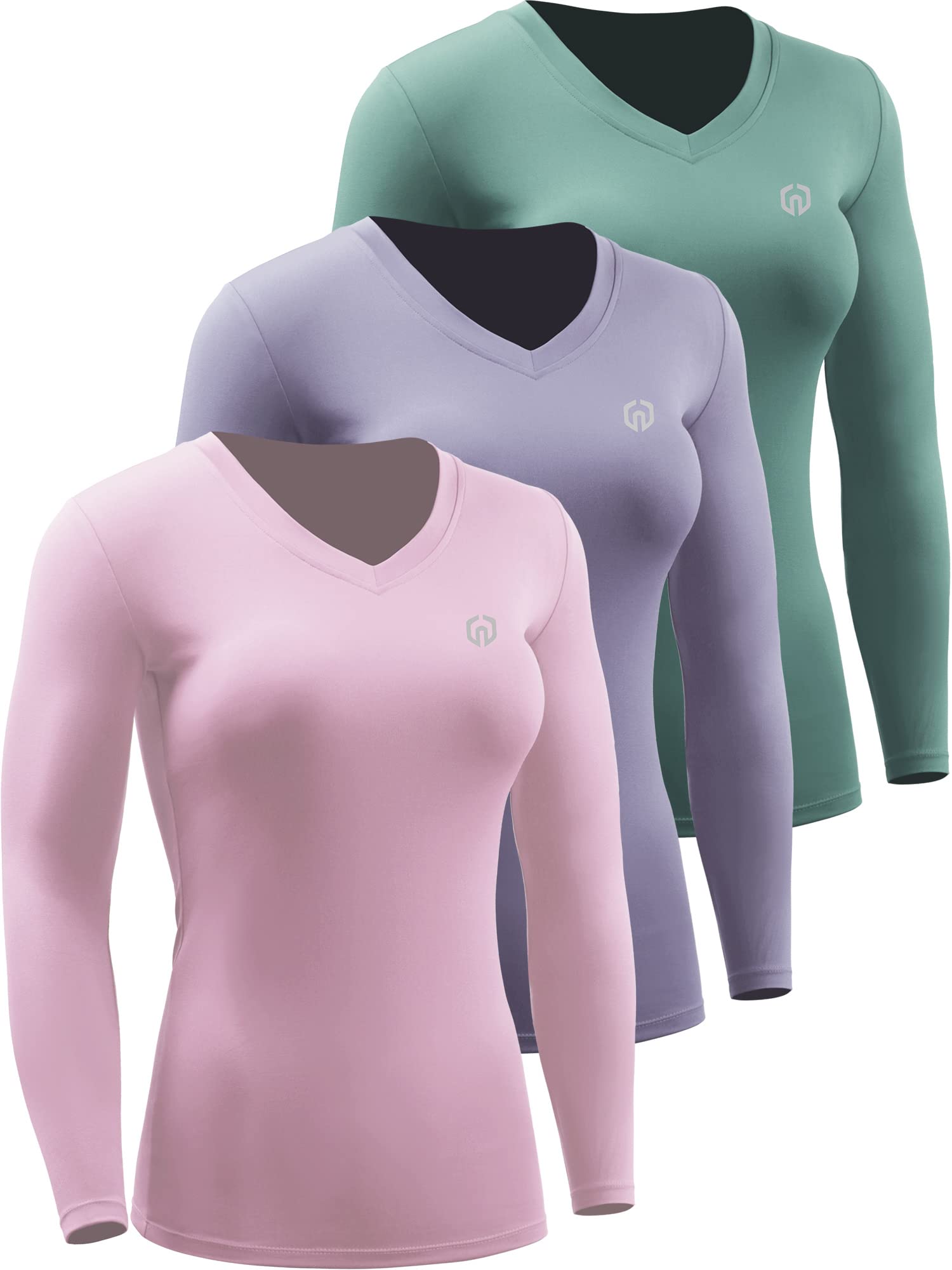 Neleus Damen Athletic Yoga-Shirt (3er Pack)