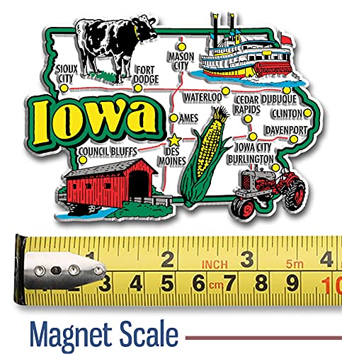 Imán decorativo rectangular de Iowa 3.8 x 2.7 pulgadas miniatura 2