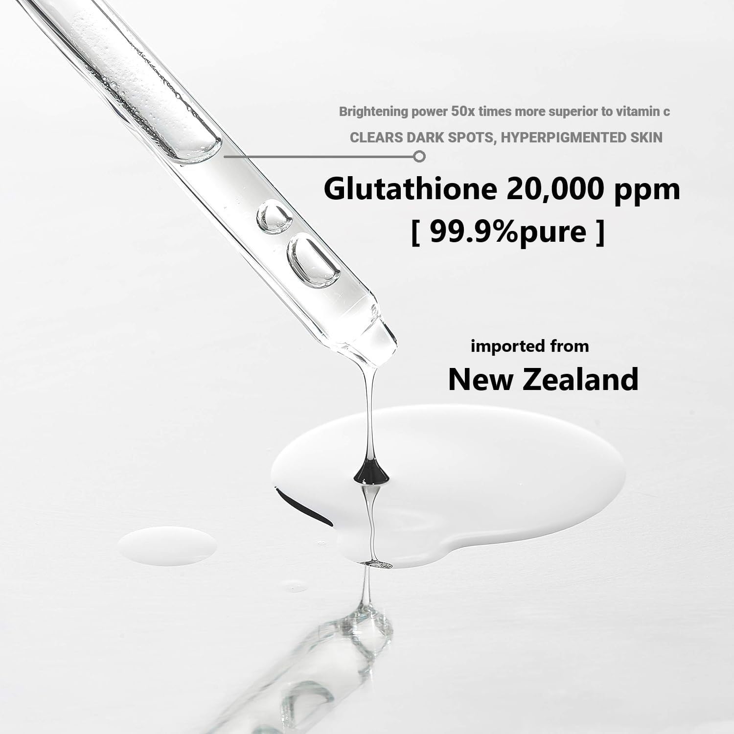 Glutathione Serum with 5+Peptides -20,000ppm Glutathione brightening 50X dark spot Serum for Face- Hyperpigmentation Serum, Anitoxidants B3,B5 C E Niacinamide fights Aging Signs [5 serum in 1] - Image 2