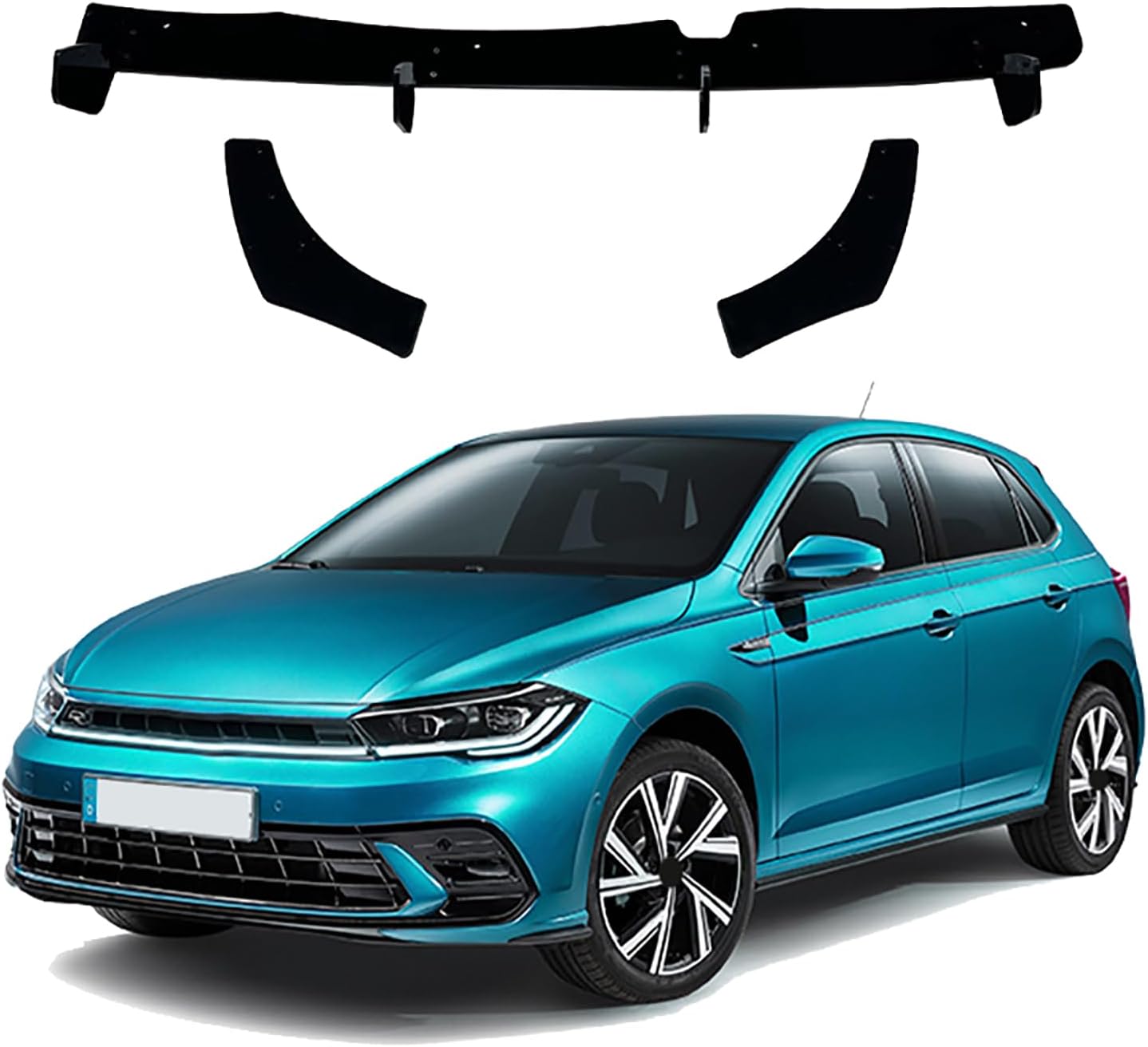 Rear Bumper Diffuser for Volkswagen Polo MK6 GTI 2018 2019 2020 2021,Car Rear Bumper Lower Lip Splitter Spoiler Body Kit Trim Exterior Accessories