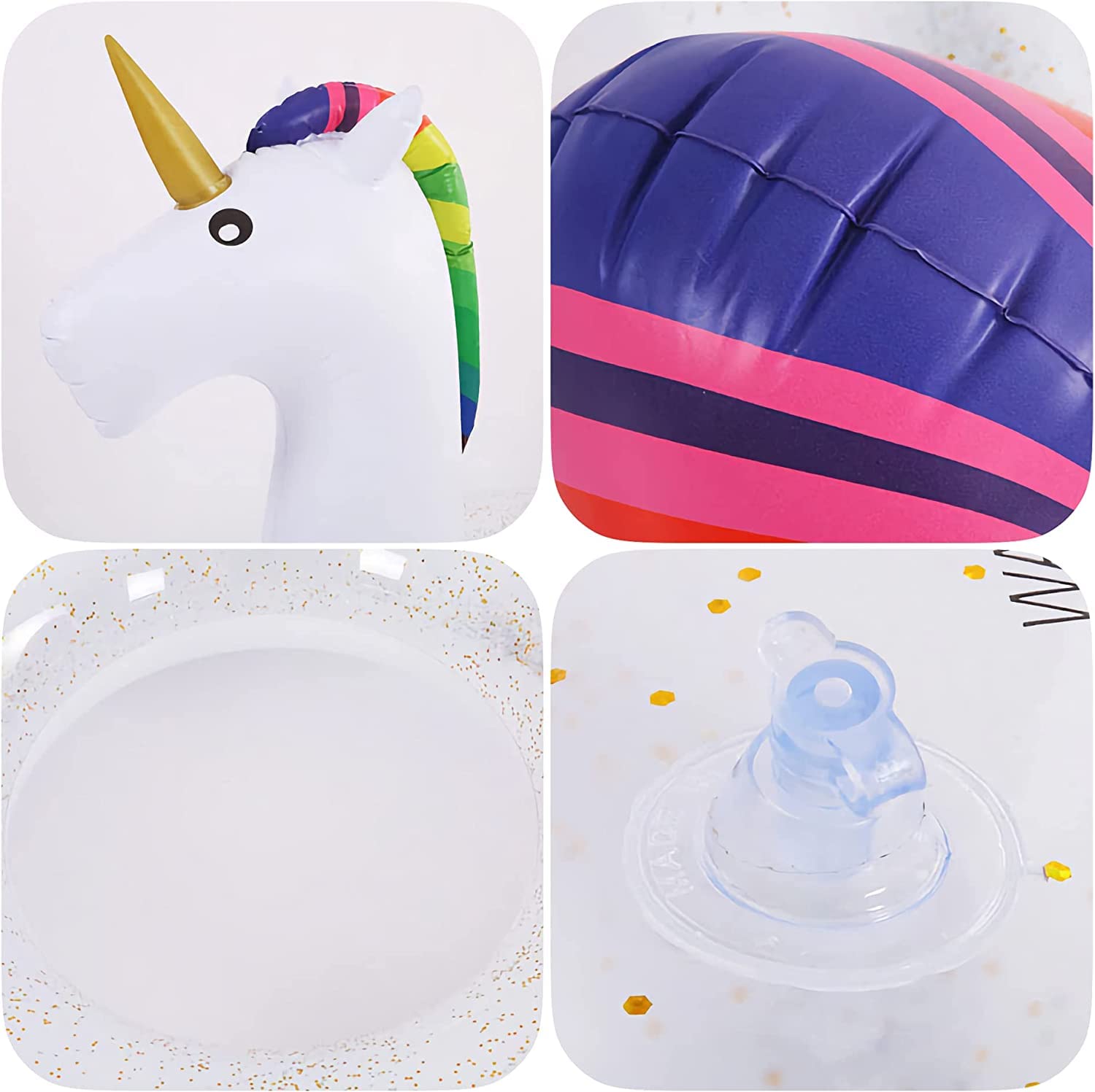 Unicorno Gonfiabile Piscina, Gonfiabile Anello per il Nuoto, PVC Anello per il Nuoto, Anello da Nuoto, per Piscina per Beach Party Feste (I)