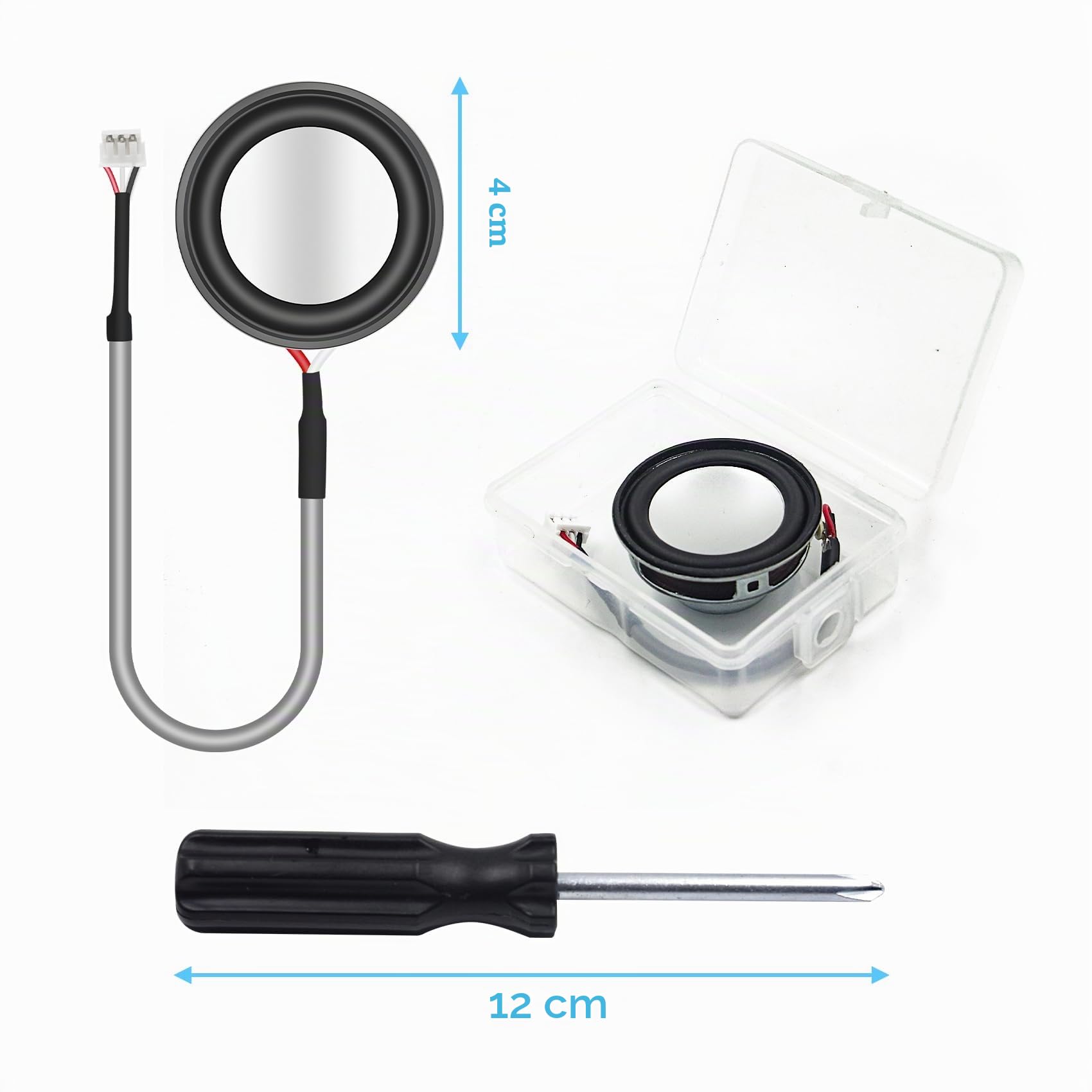 Haut-parleur de rechange, 4 Ω, 3 W, compatible avec le lecteur audio Toniebox, 40 mm, kit d'accessoires de réparation - Boîte à musique encastrable - Pièces de rechange avec tournevis pour