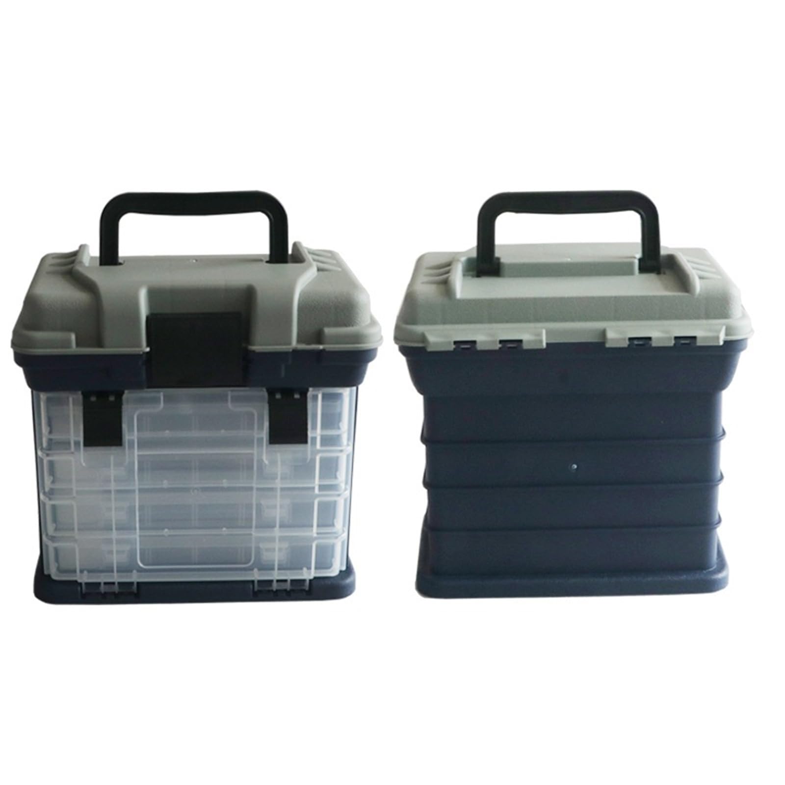Cassetta Portautensili A 4 Livelli, Organizer Multi Scomparto Minuteria Con Vano Superiore E Scomparto Per Attrezzatura Da Pesca(Red)