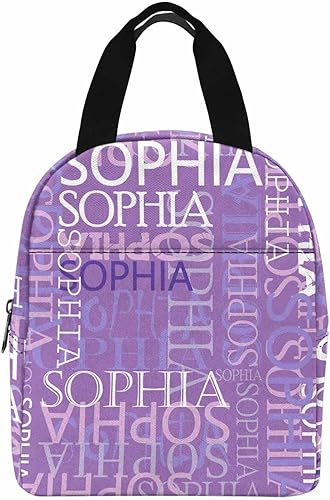 Miniatura 34 de InterestPrint Bolsa de almuerzo personalizada con nombre, lonchera de mariposa rosa degradada, regalo personalizado para nieta, nieto, sobrino