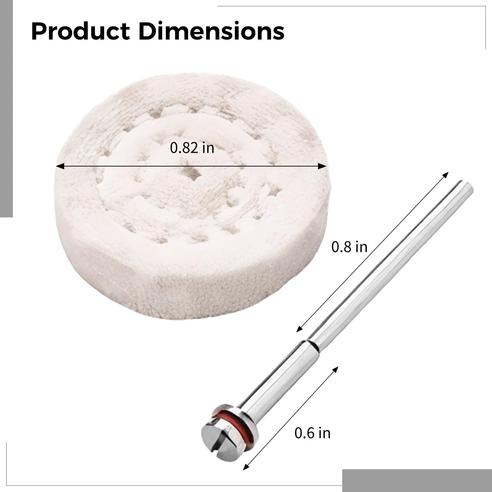 Set di 24 mini dischi per lucidatura in cotone, 25 mm, compatibili con Dremel, per lucidatura gioielli, lucidatura metallo, include 4 aste metalliche