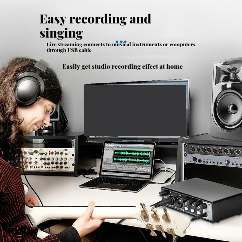 Enregistrement de Guitare Carte Son USB Externe Interface Audio spéciale,Compatibilité Universelle
