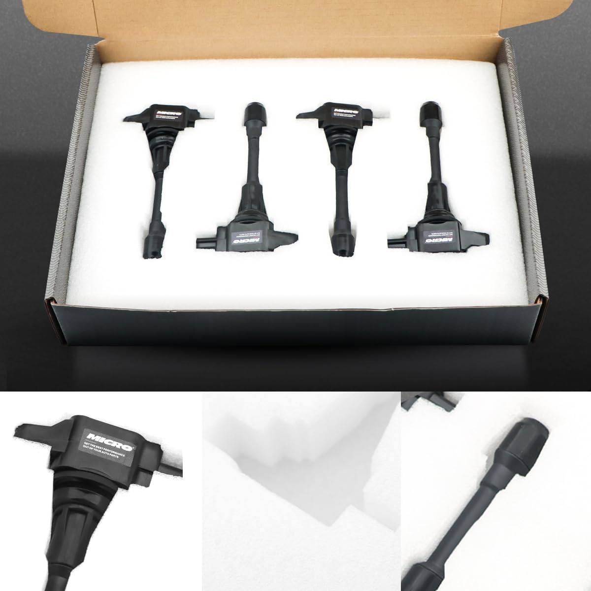 Micro Set of 4 Ignition Coils Compatible With Nissan Altima Sentra Cube Rogue Pathfinder Infiniti FX50 M56 Q70L QX60 L4 V8 UF549 22448-JA00A