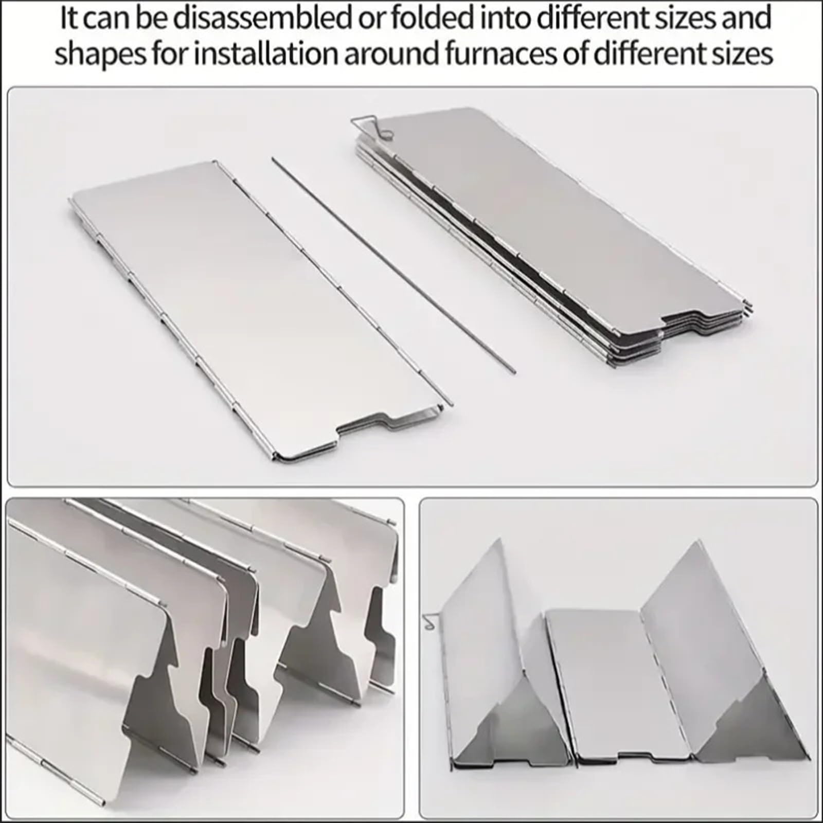 Paravientos para Hornillo de Camping Parabrisas de Estufa aleación Aluminio 10 Piezas, Ultraligero y Plegable for Acampar al Aire Libre