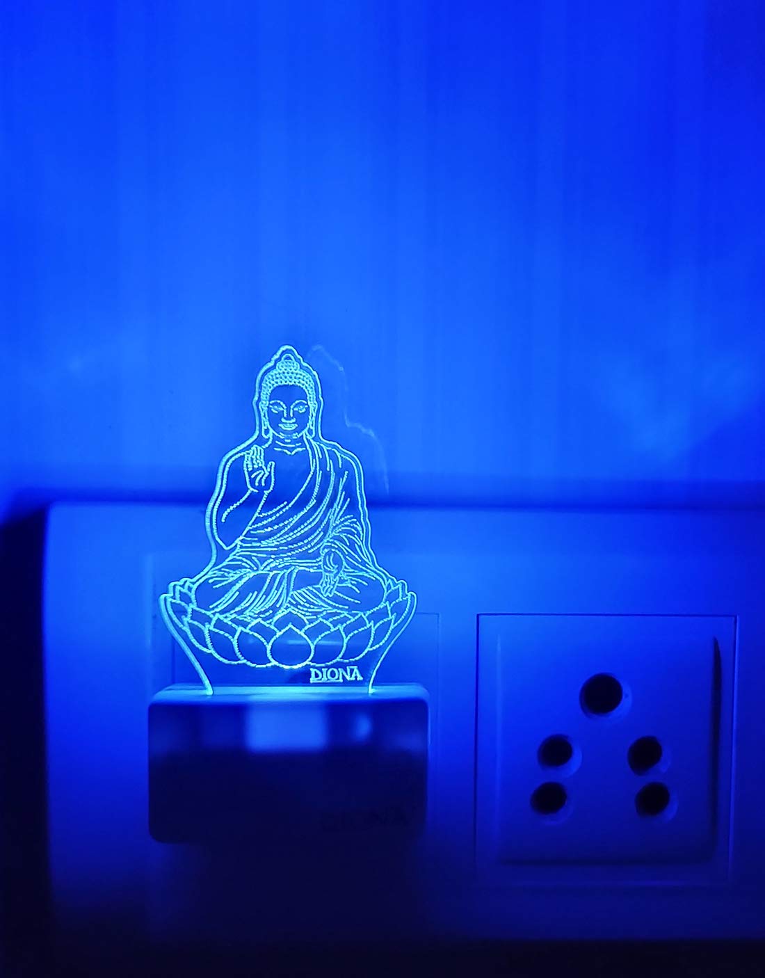 DIONA Night Lamp Buddha 3D Illusion Multi Color Changing Portable Acrylic Buddhism Pagoda Meditation Peace Kids Room, Bedroom, Home, Office, Gift
