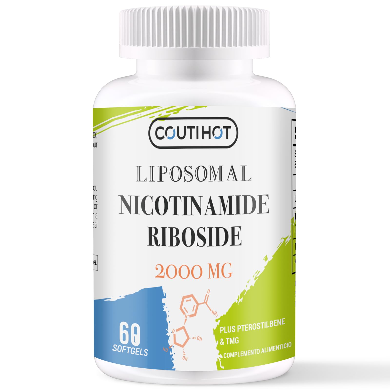 Nicotinamid-Ribosid NR Kapseln Vitamin B3 Supplement 1500 mg Hochdosiert für NAD+ NR Kapseln (2000 mg Gesamtformel, 60 S