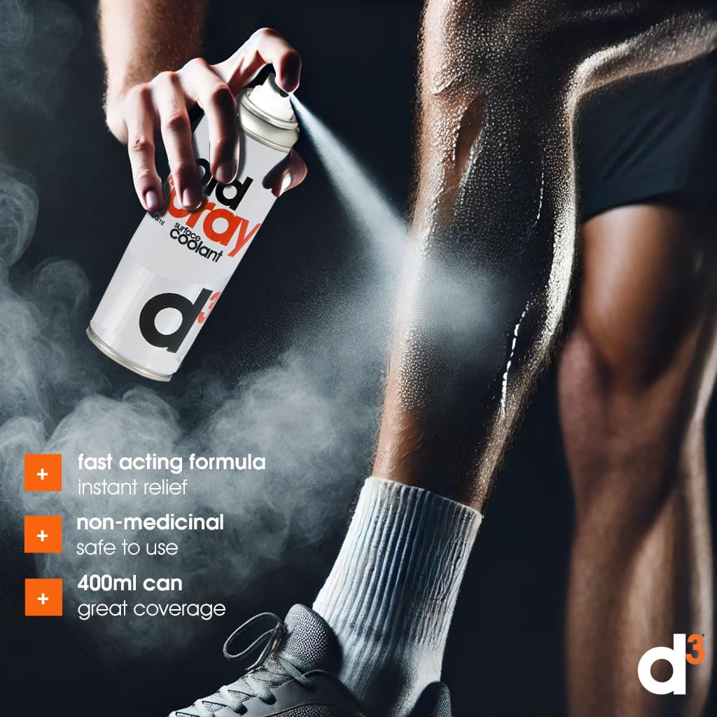d3 [Ghiaccio Spray 400 Ml] Spray Refrigerante Per Contusioni, Distorsioni, Colpi E Dolori Muscolari | Sollievo Rapido | Uso Esterno | Pronto Soccorso Sport | Bomboletta Pressurizzata (6 bombolette)