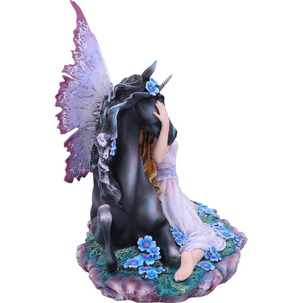Nemesis Now - Statuetta Fata Che Conforta Unicorno, 21,5 Cm | Resina Stampata A Freddo, Dipinta A Mano | Collezione Fantasy NEM3412