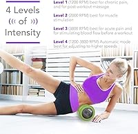 Vista 2 de American Lifetime Rodillo de espuma vibratoria, vibración eléctrica recargable de alta intensidad de 17 pulgadas, 4 velocidades, masaje de tejido