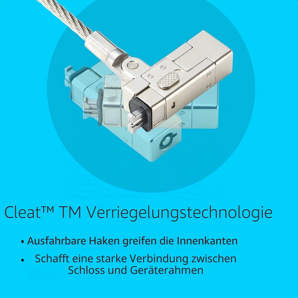 Kensington Slim NanoSaver 2.0 EQ Notebook-Schloss & Schlüssel, abschließbares Sicherheitsband für ultradünne Notebooks, universelle Passform, 1,8 m starkes Karbonstahlkabel (K60630WW)