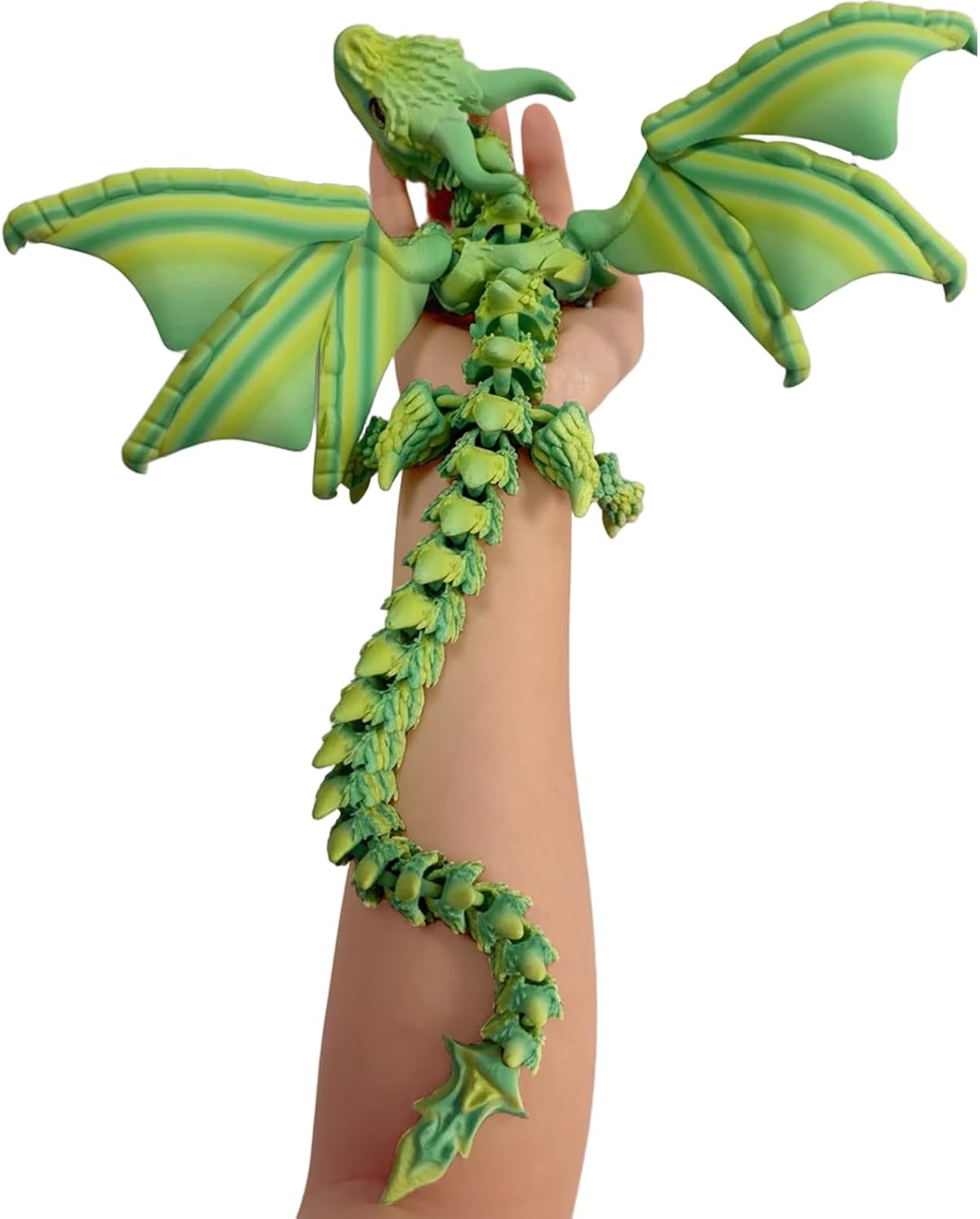 3D Printed Dragon with Wings, Flexible Articulated Fidget Dragon, 3D Printed Animals Collectible Birthday Gift for Home Office Desktop Pet Decor (Virelia) Age 18 Year+