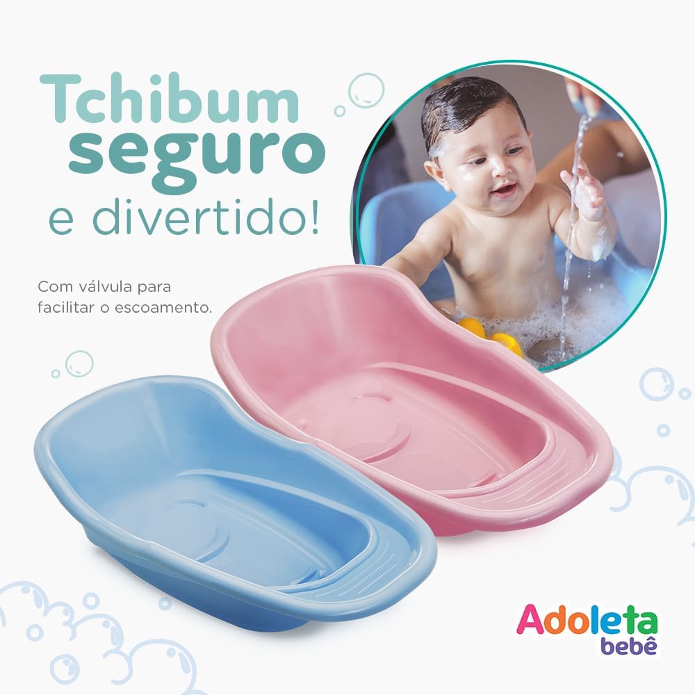 Banheira Para Bebê 20 Litros Sólida Resistente Infantil Anatômica (Azul)