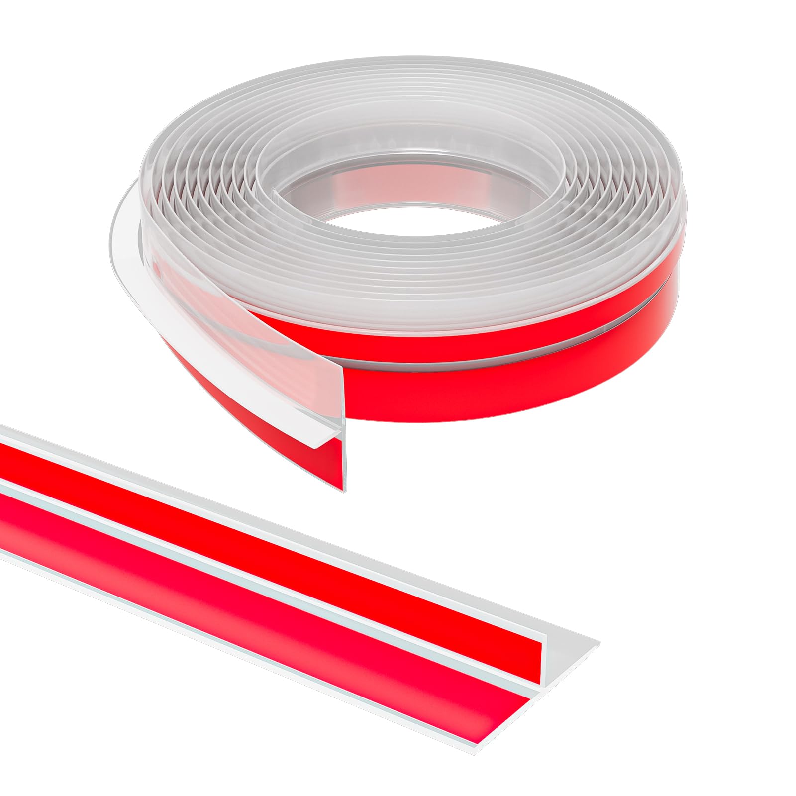 Elvone T Shape Door Draught Excluder 3.5cm x 6.1m Silicone Sealing Strip for Window Gaps Weather Stripping Sealing Strip Shower Sweep Transparent