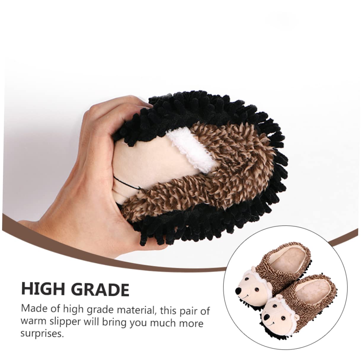 Pantuflas De Erizo Zapatillas De Casa Para Mujer Zapatillas Peludas y Esponjosas Pantuflas De Animales De Espuma Zapatilla De Felpa De Lana Para Mujer Divertido Felpa Corta