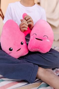 nerdbugs Lung Plush - We Be-Lung Together!/Pulmonologist Gift and Respiratory Therapist Gifts, Cancer and Transplant Gift, Pulmonary Nurse, Med Student