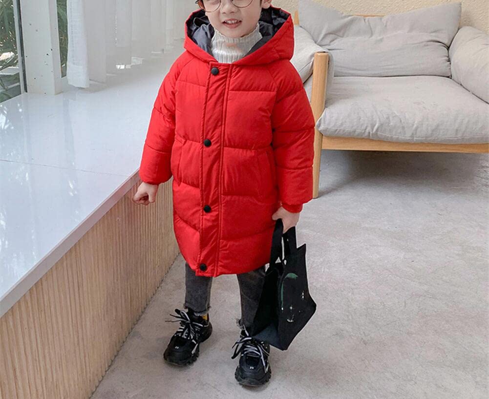 Abrigo de Invierno para Niño Niña Chaquetas Invierno Engrosamiento Largo Abrigo con Capucha