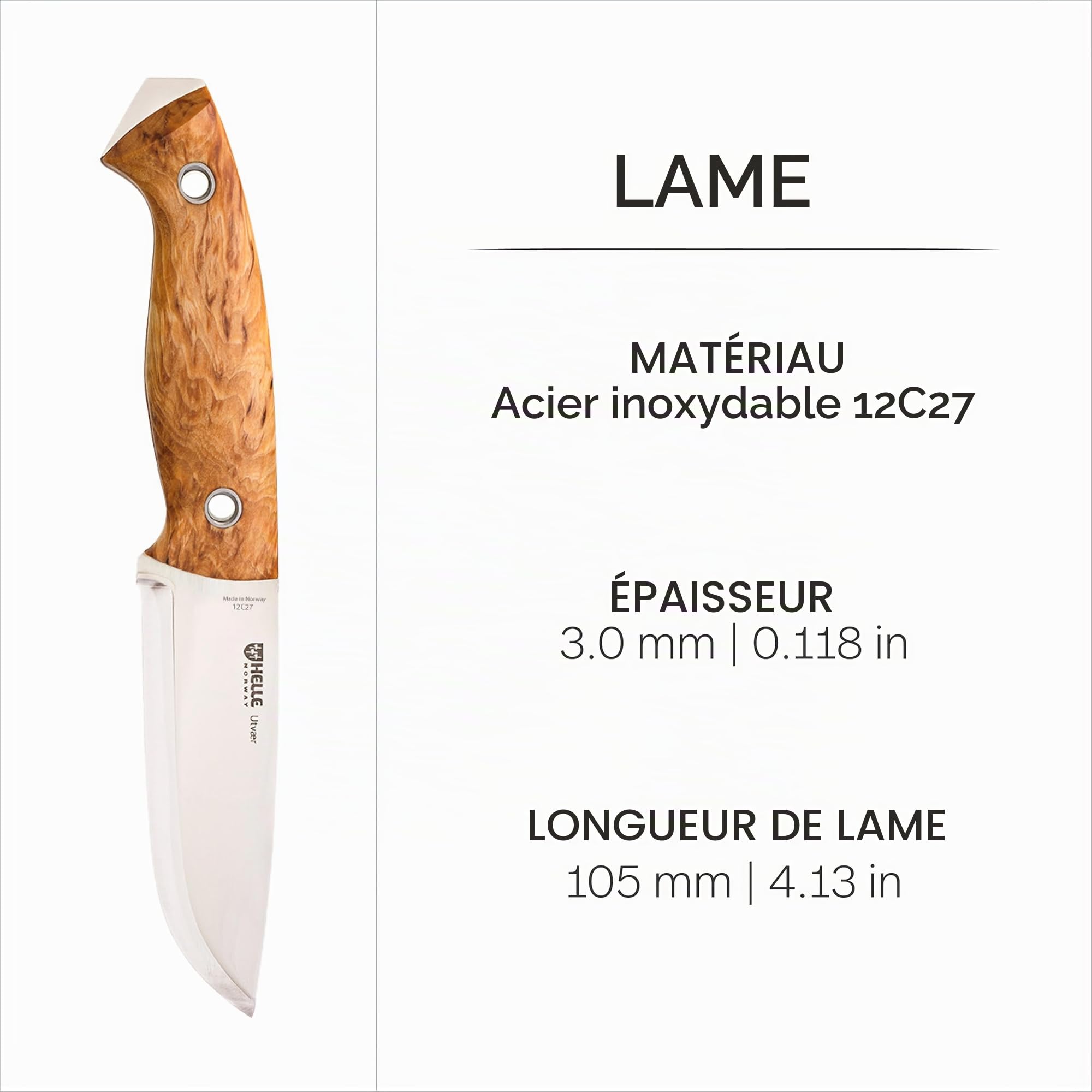 Helle 149610 Couteau lapon, gris, M