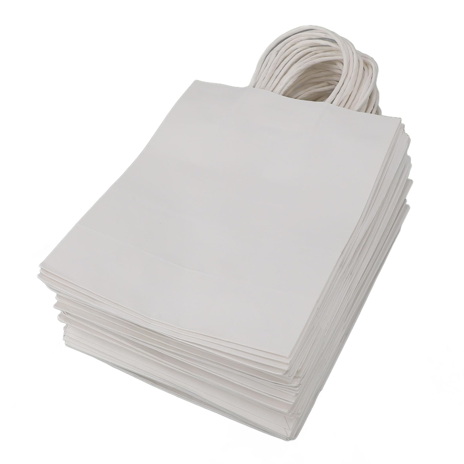 50 sacchetti regalo in carta kraft con manico, versatile borsa per la spesa in carta kraft per regali di nozze, borsa merchandising di grande capacità per abbigliamento, artigianato da asporto