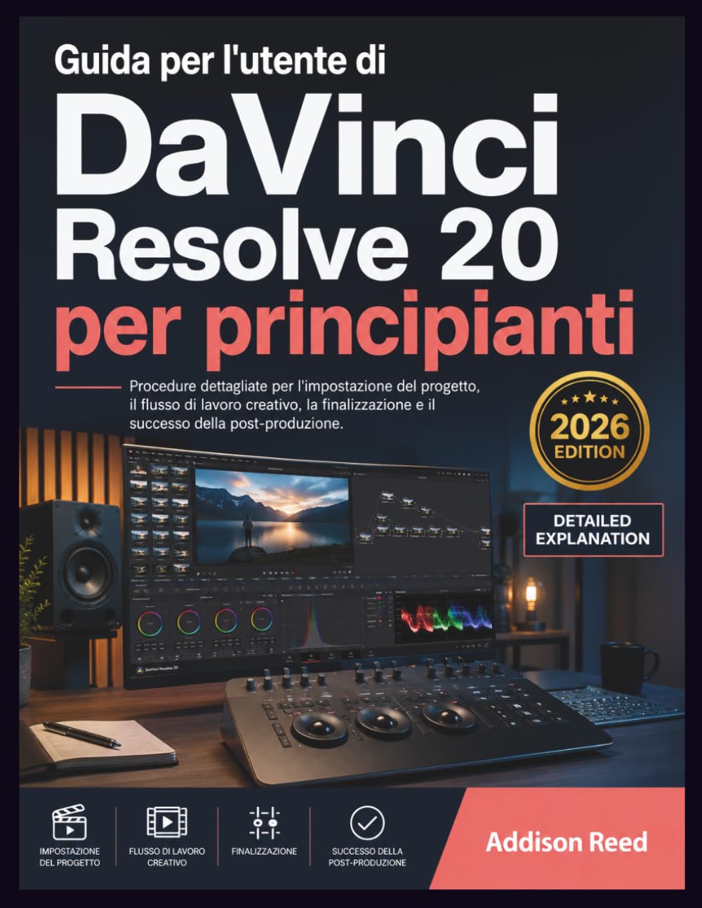 Guida per l'utente di DaVinci Resolve 20 per principianti: Procedure dettagliate per l'impostazione del progetto, il flusso di lavoro creativo, la finalizzazione e il successo della post produzione.