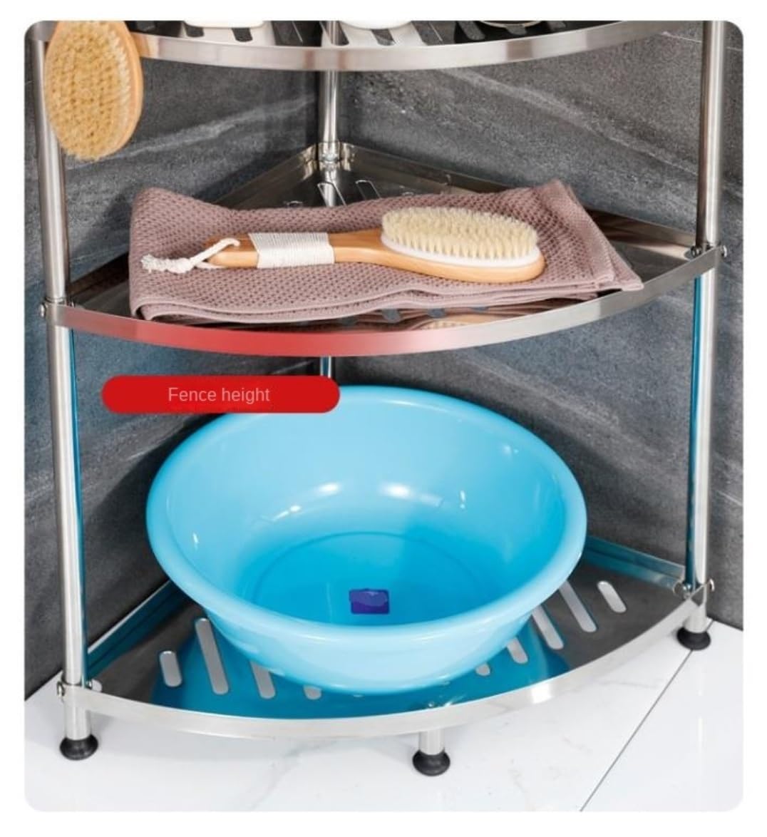 Eckständer Eckregal Stehend Eckregal Mit 4 Etagen, Edelstahl-Eckregal, Eckständer Für Kleine Räume, Wohnzimmer, Badezimmer, Küche Eckregale Eckregal