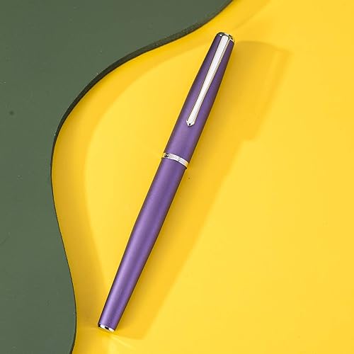 Miniatura 4 de Hongdian 920 - Pluma estilográfica de metal morado, pluma clásica de punta fina de iridio, incluye convertidor recargable y bolsa para bolígrafo