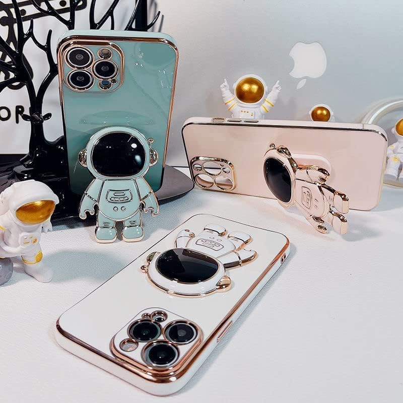 Prolet Cute Phone Stand Holder,Creative Astronaut Design Foldable Cell Phone Kickstand for Desk,Bling Creative Phone Ring Compatible All Phones and Tablets for Men & Woman-White 4 61+UfGZYy7L