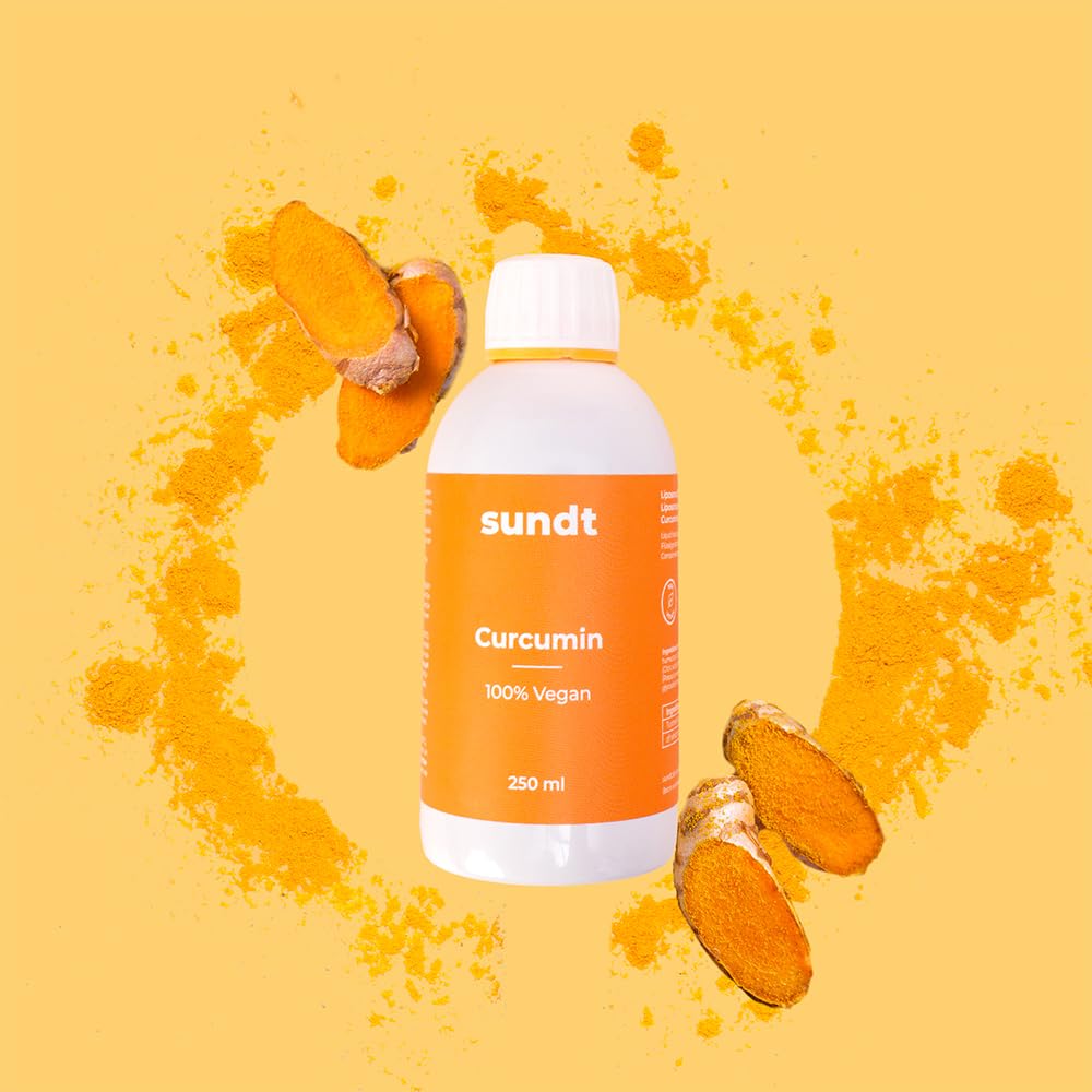 Curcumine liposomale liquide, au pouvoir antioxydant naturel contre le risque d’inflammation – Flacon de 250 ml – 50 jours – Végan et sans OGM – Fabriqué en UE – Sundt Nutrition Supplément alimentaire