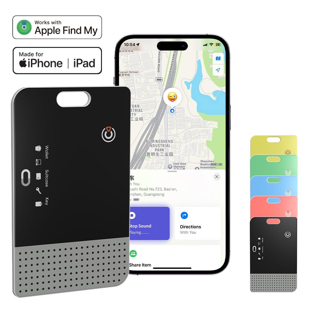 Il tracker per carte 2026 funziona con Apple Find My – Ultra sottile Wallet Tracker Card con ricarica wireless, durata della batteria di 8 mesi, rilevatore acustico forte da 75 dB per portafogli