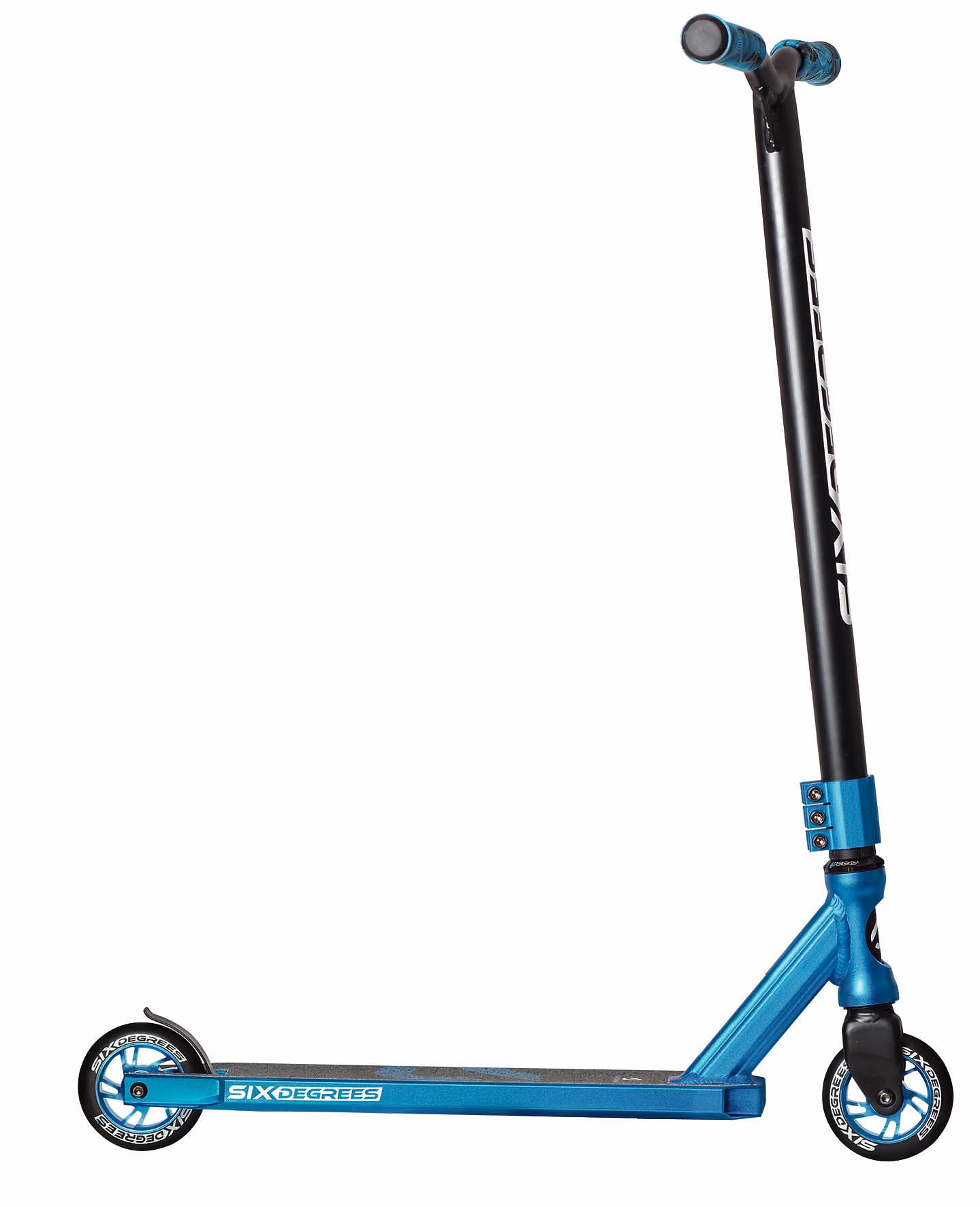 Six Degrees Aluminium Stunt Scooter - Freestyle Kick Scooter, 100 mm High Rebound Wheels, ABEC 9, Reinforced Wing Handlebars, 360° Steering