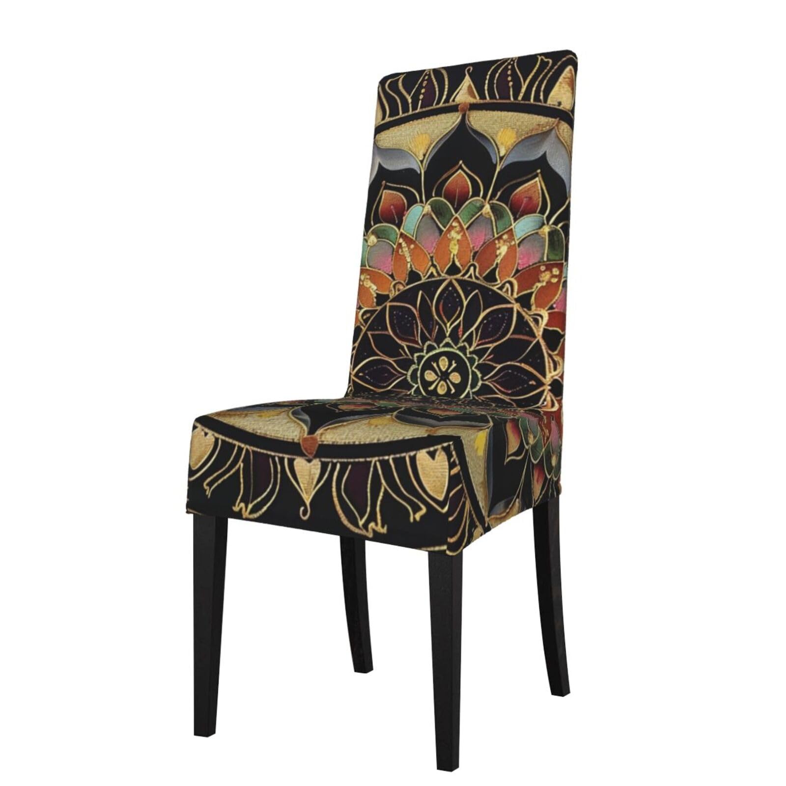 WPKJU Mandala Print Dining Chair Covers Removable Chair Seat Covers Decorative for Kitchen & Bar Stools