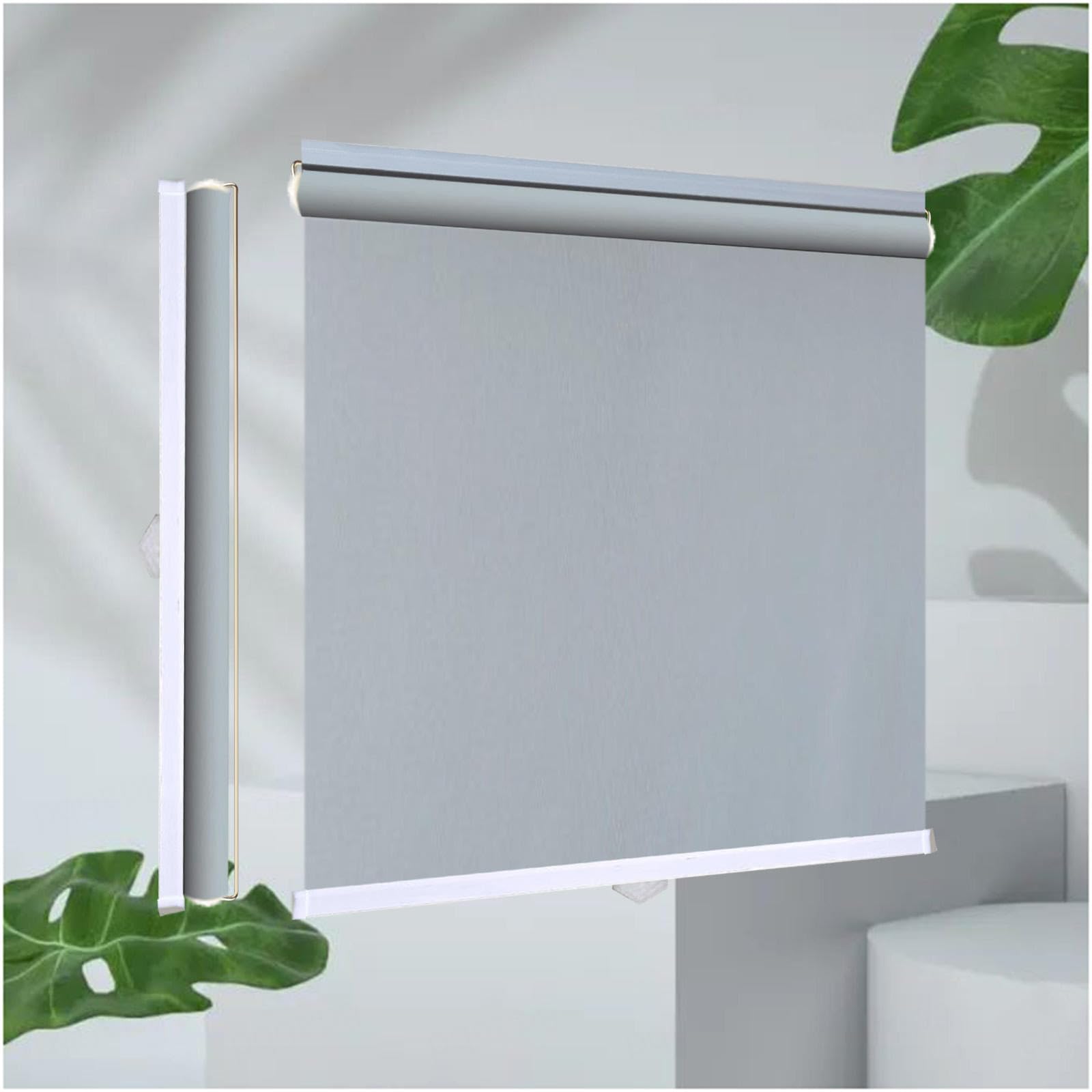 Sunshade Roller Blinds, 99% Sunscreen Blackout Roller Shades for Windows, Thermal Blinds No Drilling, Temporary Blackout Curtains 32–150cm Width,grey-145x160cm/57 * 63in