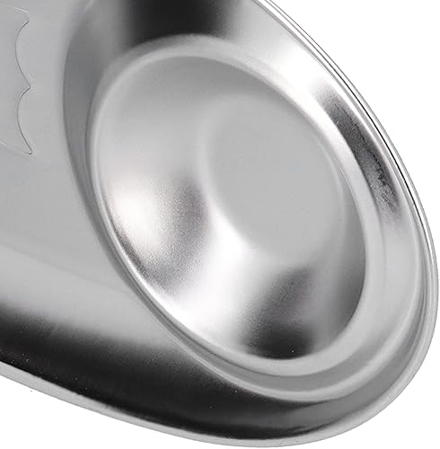 Miniatura 8 de Tissting Plato de inmersión de acero inoxidable 304 plateado ovalado dividido plato de especias para salsas, aperitivos, verduras, papas fritas,