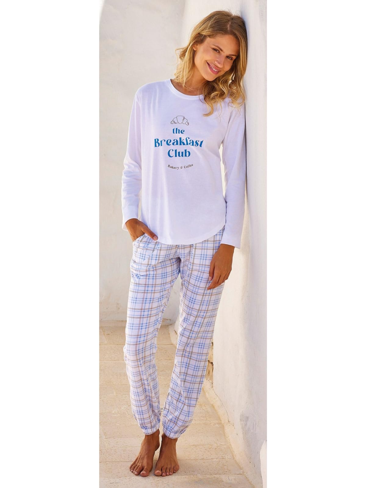 LADY·C Pijama de mujer de algodón ligero, perfecto para primavera y verano