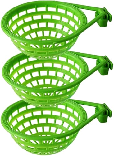 Miniatura 1 de 3pcs plástico canario nido de pájaro nido de plástico hueco colgante jaula huevos eclosión herramienta aves cría cabaña nido cacerola (verde)