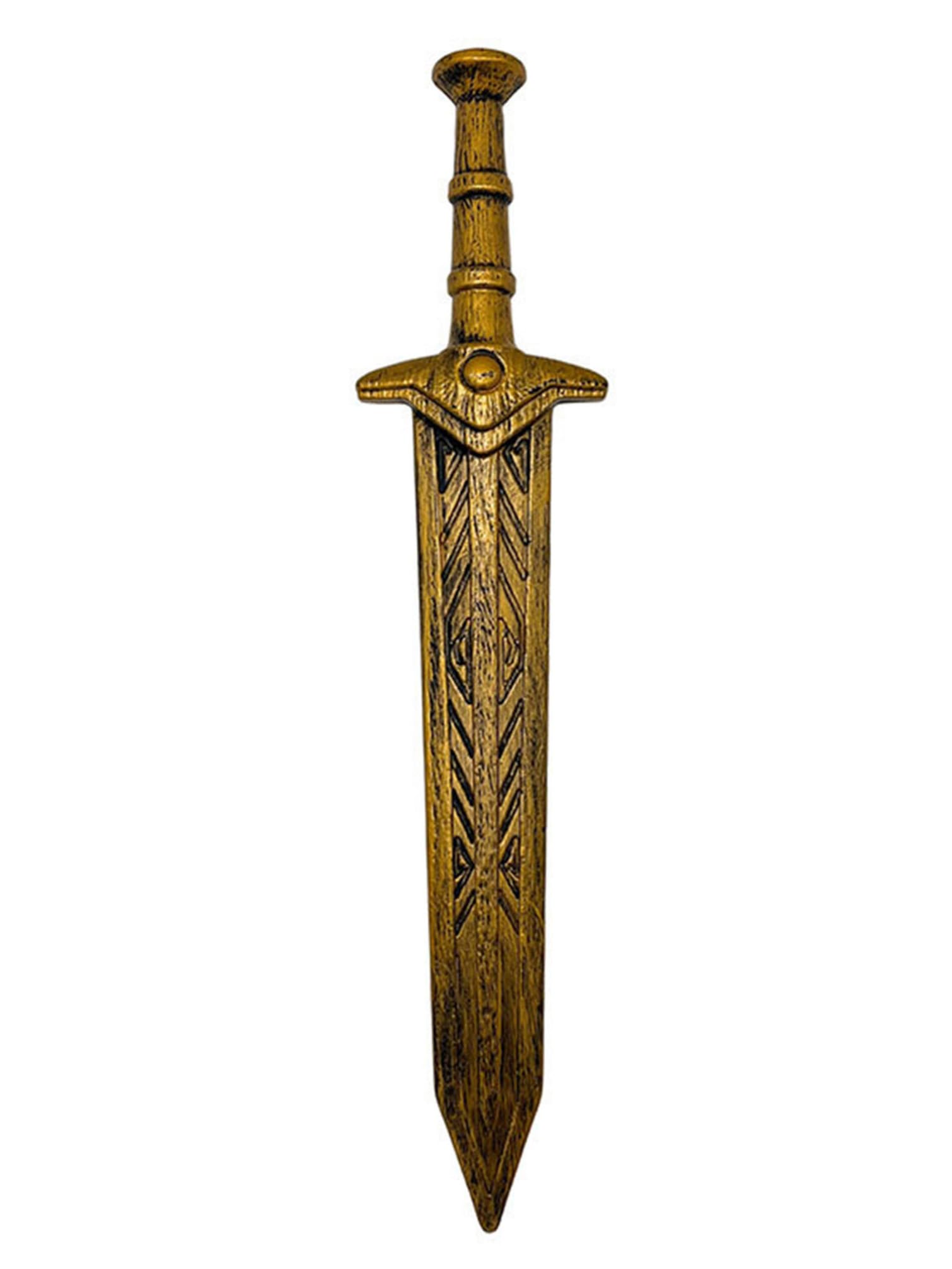 TiaoBug Knight Costume Props for Adults Kids Collectible Prop 1 Pc Gold Sword One Size