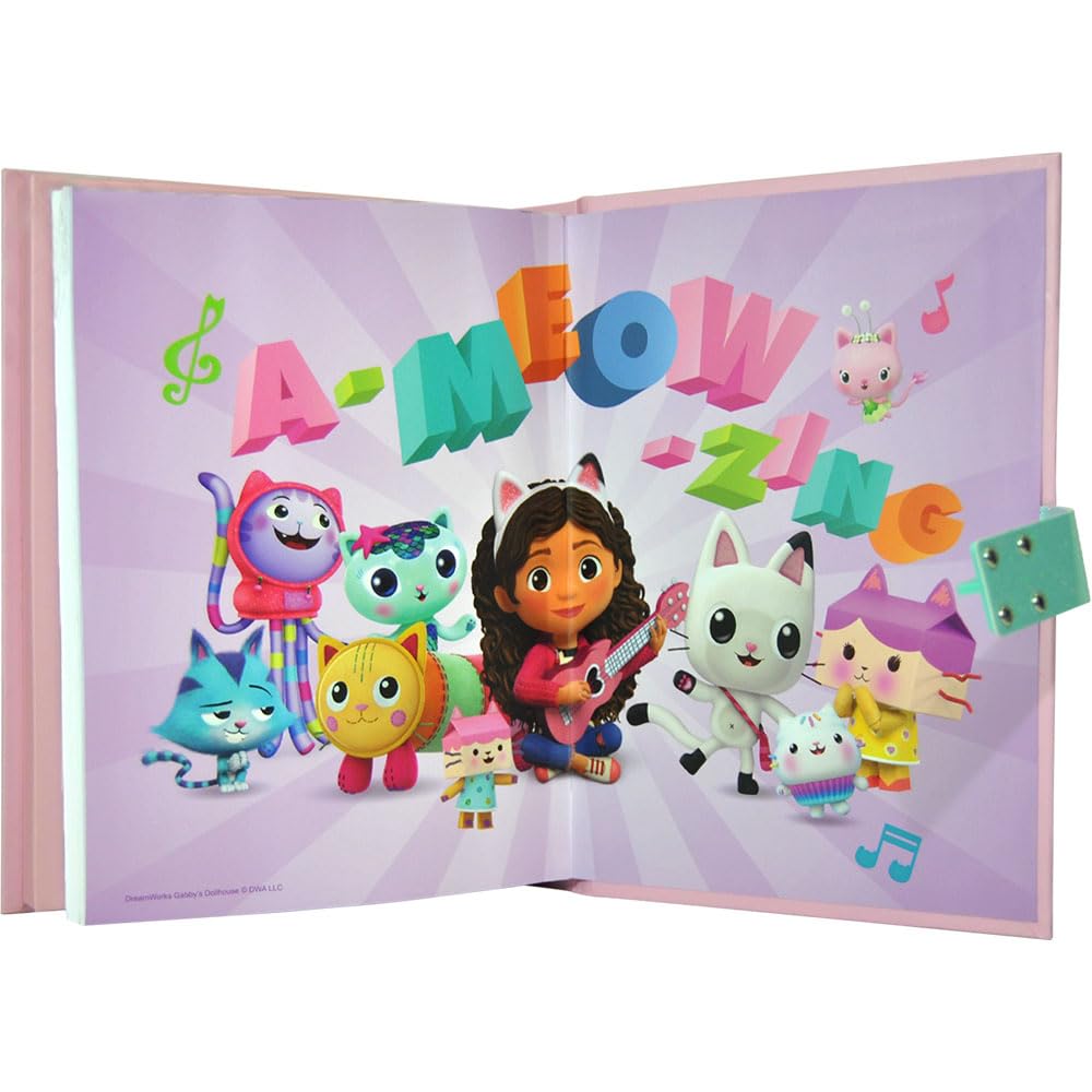 Diario De Actividades De Gabby – Portada De Peluche Rosa, 80 Páginas Y 35 Stickers
