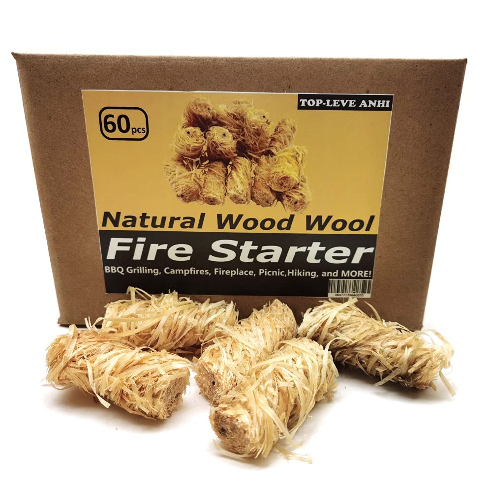Buy Natural Wood Charcoal Fire Starters 60 for Fireplace,Wood Stove,BBQ