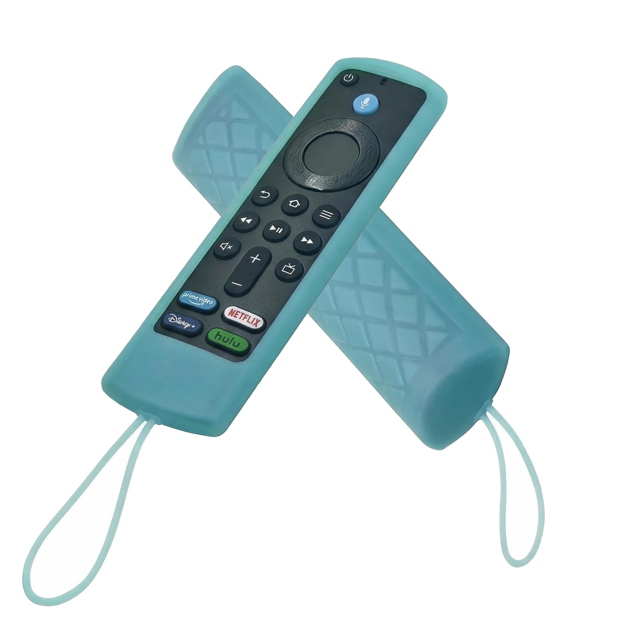 Confezione da 3 cover in silicone per telecomando Fire TV da 5,6 pollici, custodia protettiva che si illumina al buio con cordino, design con grande apertura, adatta a tutti i telecomandi