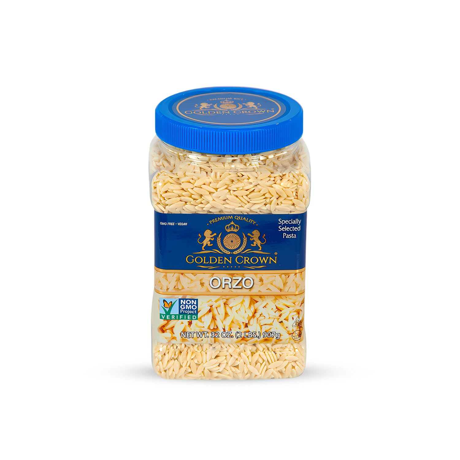Golden Crown Specially Selected Orzo Pasta - 32 Oz (2 Lb) | Natural Rice-Shaped Orzo For Soups, Breakfast Bowls, & Salads | Cooks In A Few Minutes | Goodness To All Your Recipes