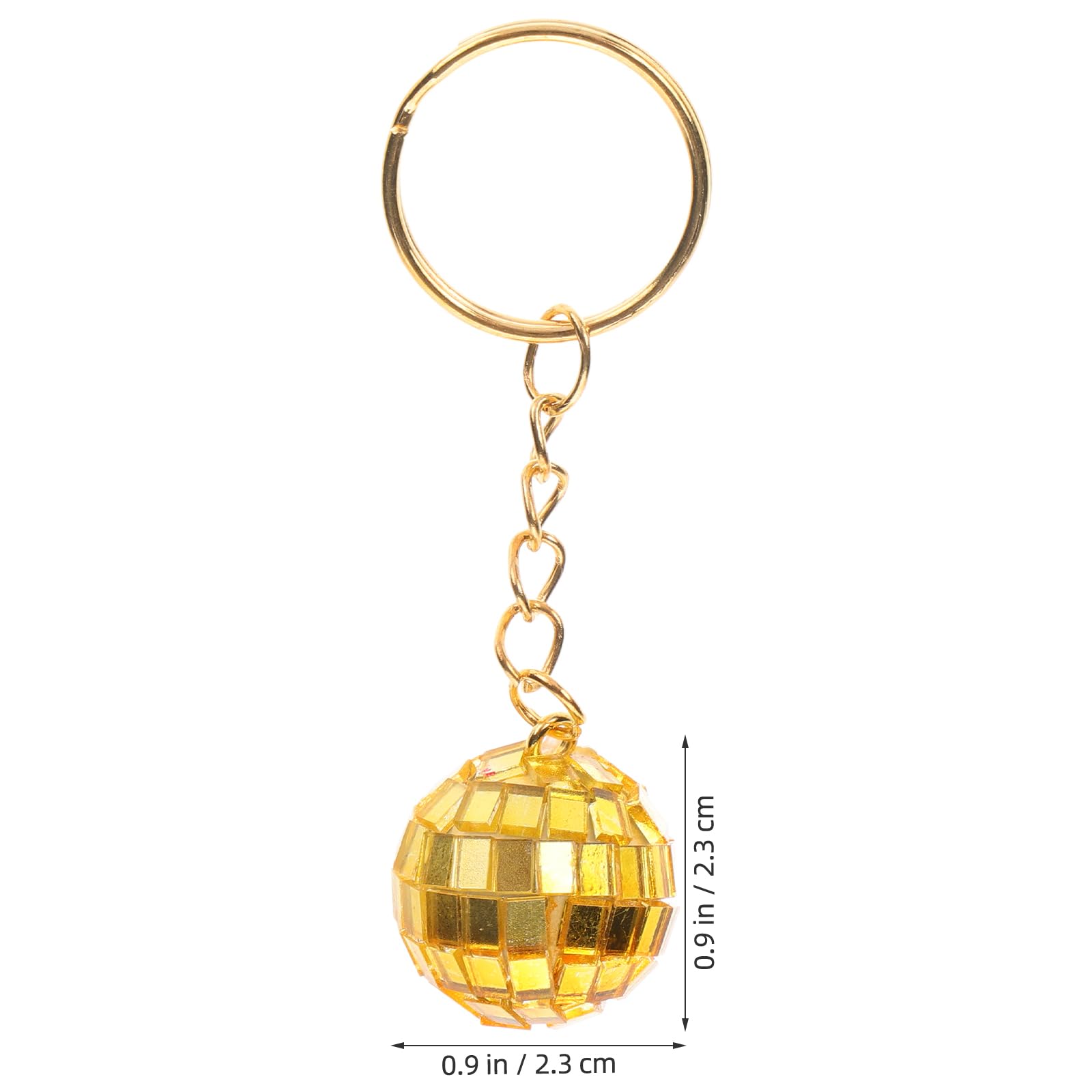 Cabilock Mirror Disco Ball Keychain, Disco Party Favors 70s Disco Keychain Golden Mirror Ball Keyring for 70s 80s Disco Theme Party Supplies 12pcs