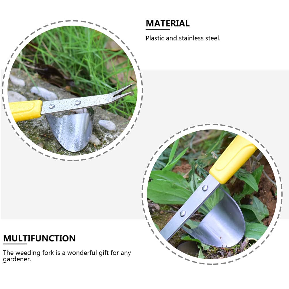 DOITOOL 1pc Puller Weeding Manual Weeders Manual Puller Tools Garden Weeding Fork Root Remover Weeding Device Household Weeder Stainless Steel Dig Wild Vegetables Rama