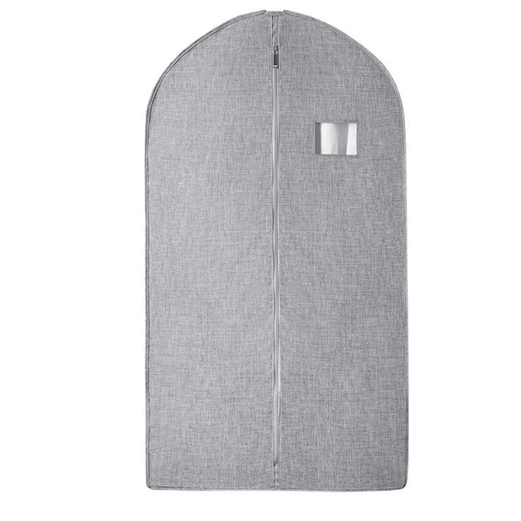 Fundas para Ropa con Cremallera, Bolsas para Ropa Transpirables y Saludables a Prueba de Polvo, Paquete de 2, Fundas para Trajes Lavables, Bolsas Protectoras para Colgar para Guardarropa, Gris O