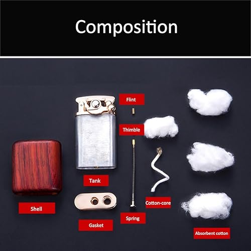 Miniatura 4 de Encendedor de aceite, encendedor de brazo oscilante de llama suave, encendedor de queroseno de madera premium para hombres, #1