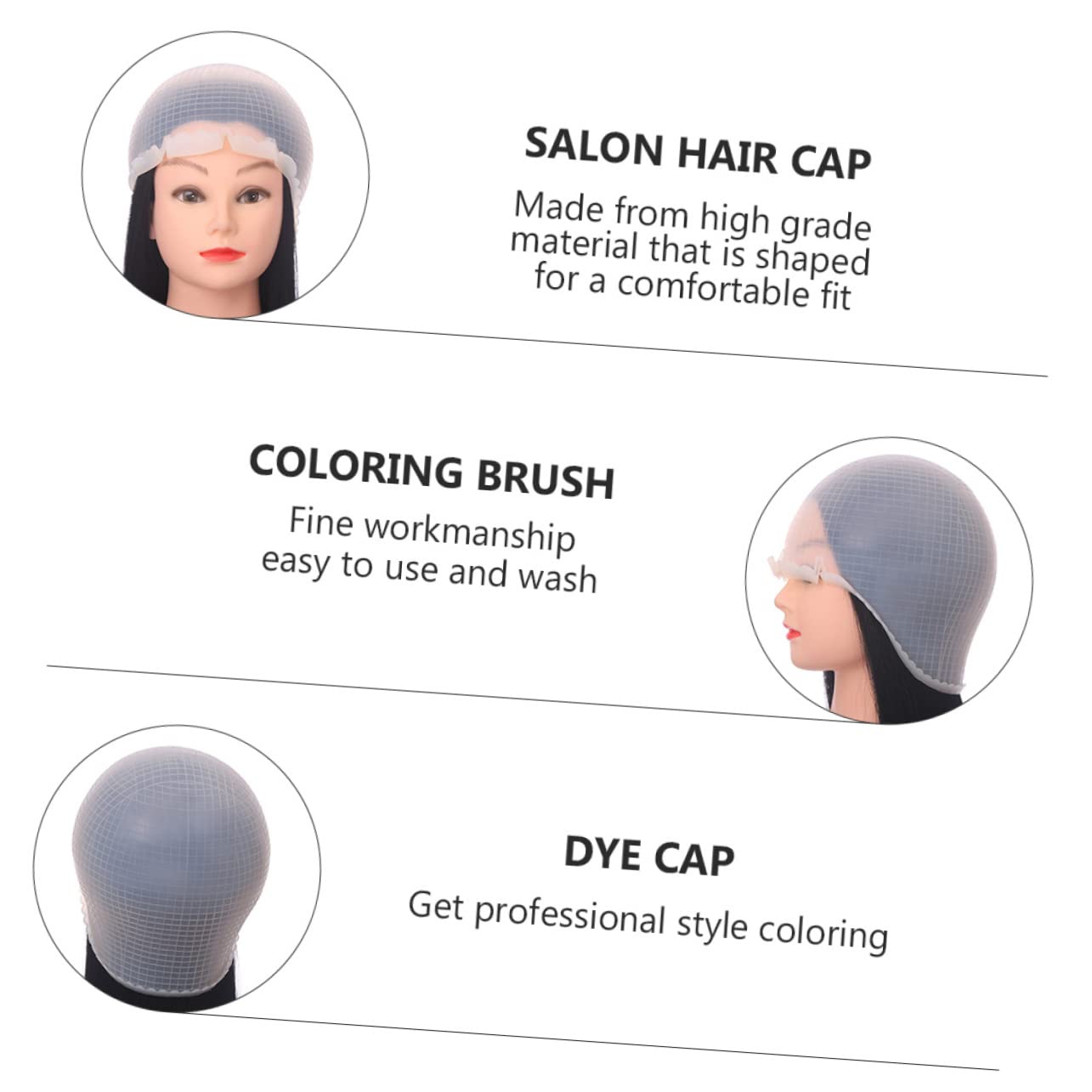 Juego de 2 Gorros para Teñir el Cabello de Silicona y Hierro con Aguja para Mechas, Fácil de Lavar, Adecuado para Uso Profesional y Doméstico